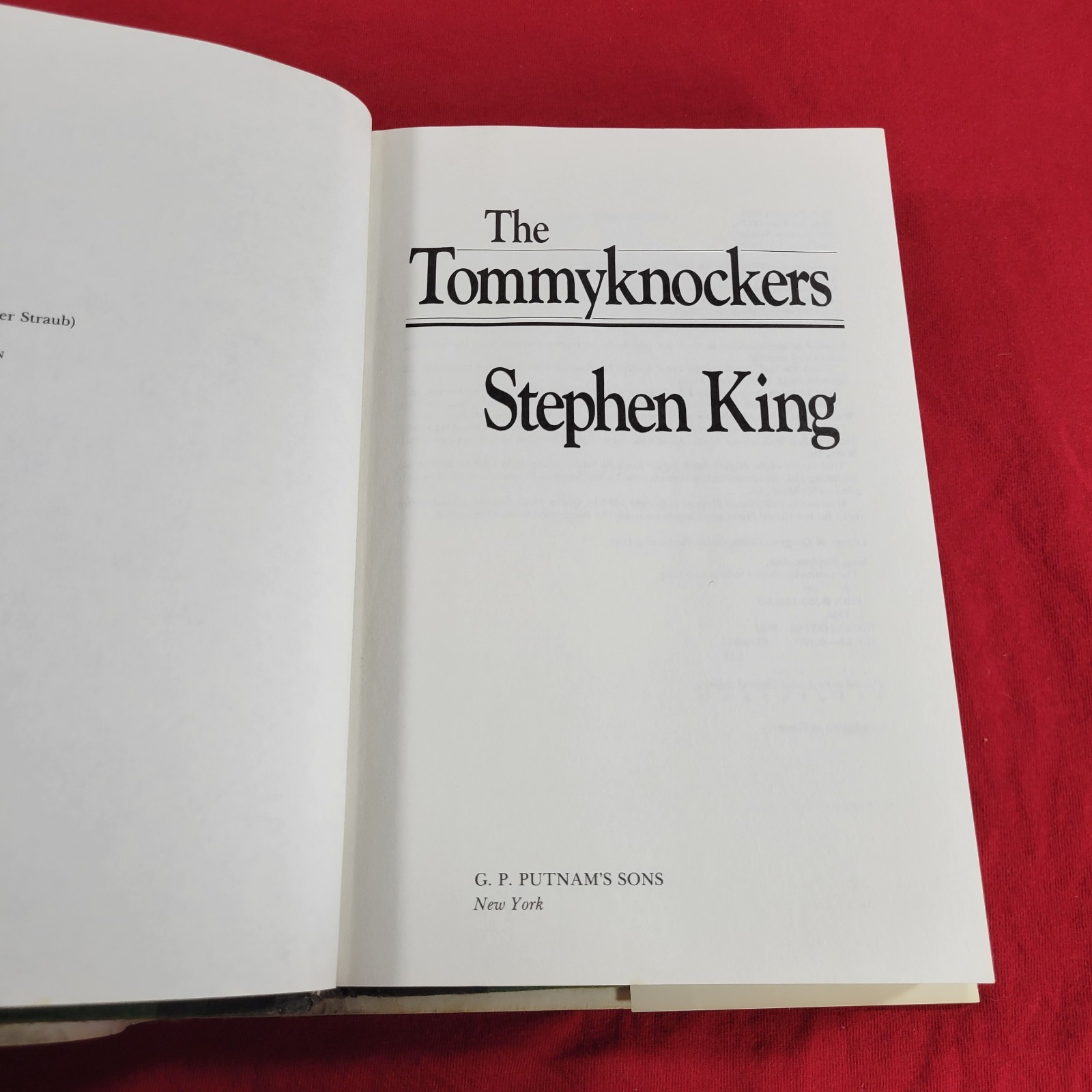 The Tommyknockers By Stephen King HC Book 1987 Putnam Vintage Horror Sci-Fi USED