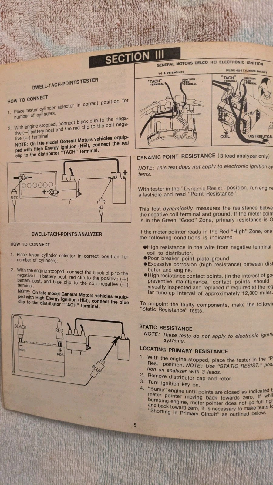 PROFESSIONAL TEST TOOLS Operating Manual & Automatic Tune-Up Guide, PB, 18 Pages