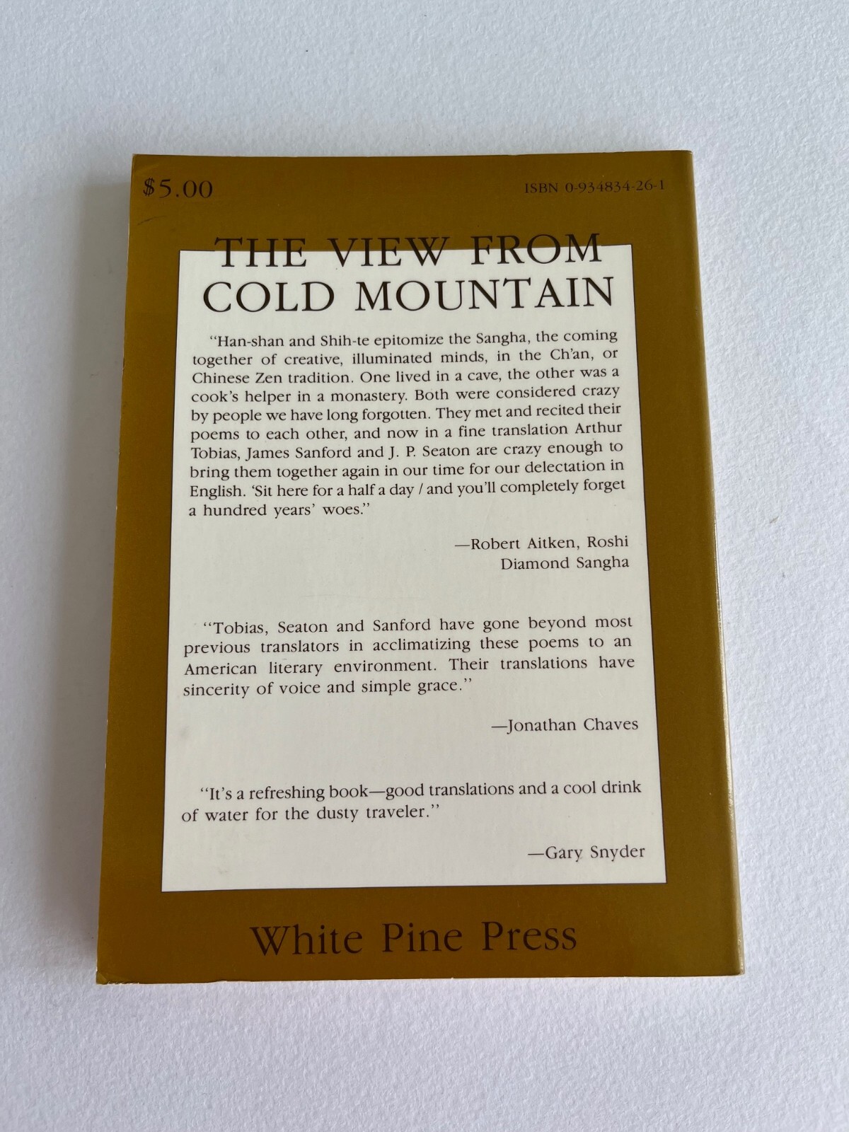 VIEW FROM COLD MOUNTAIN: POEMS OF HAN-SHAN AND SHIH-TE By Hanshan
