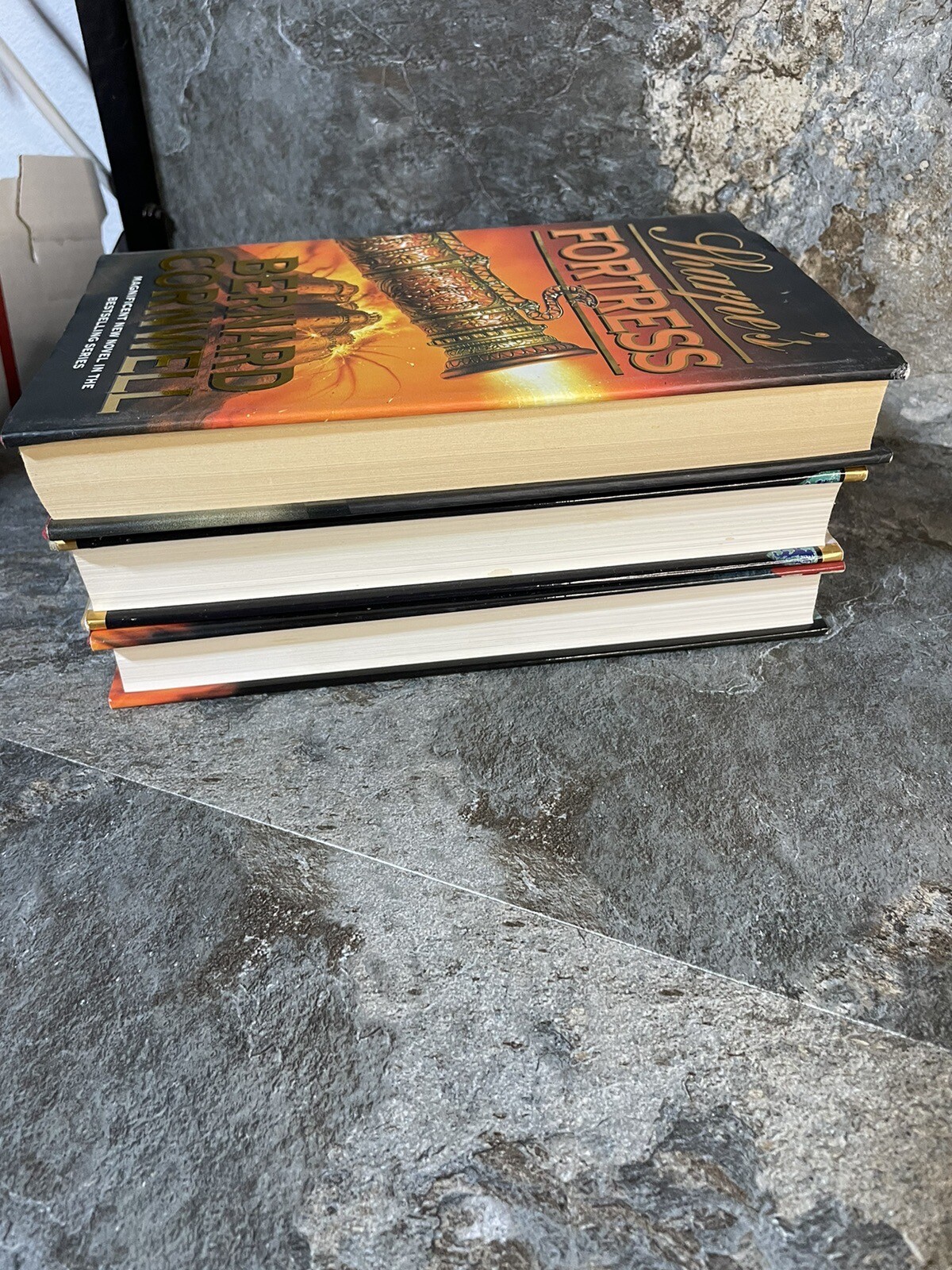 3 Bernard Cornwell Hardback Books – Heretic, Vagabond, Sharpe’s Fortress