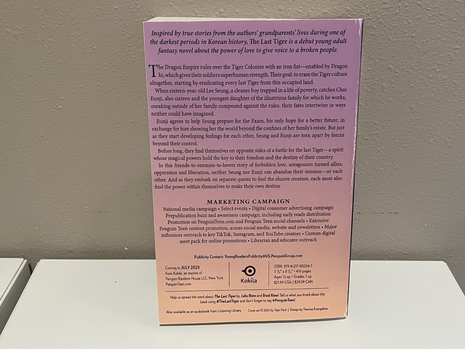 The Last Tiger by Julia Riew – Advanced Reader’s Copy