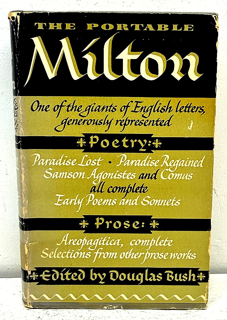 The Portable Milton John Milton 1949 Viking Press HC DJ Douglas Bush Poetry
