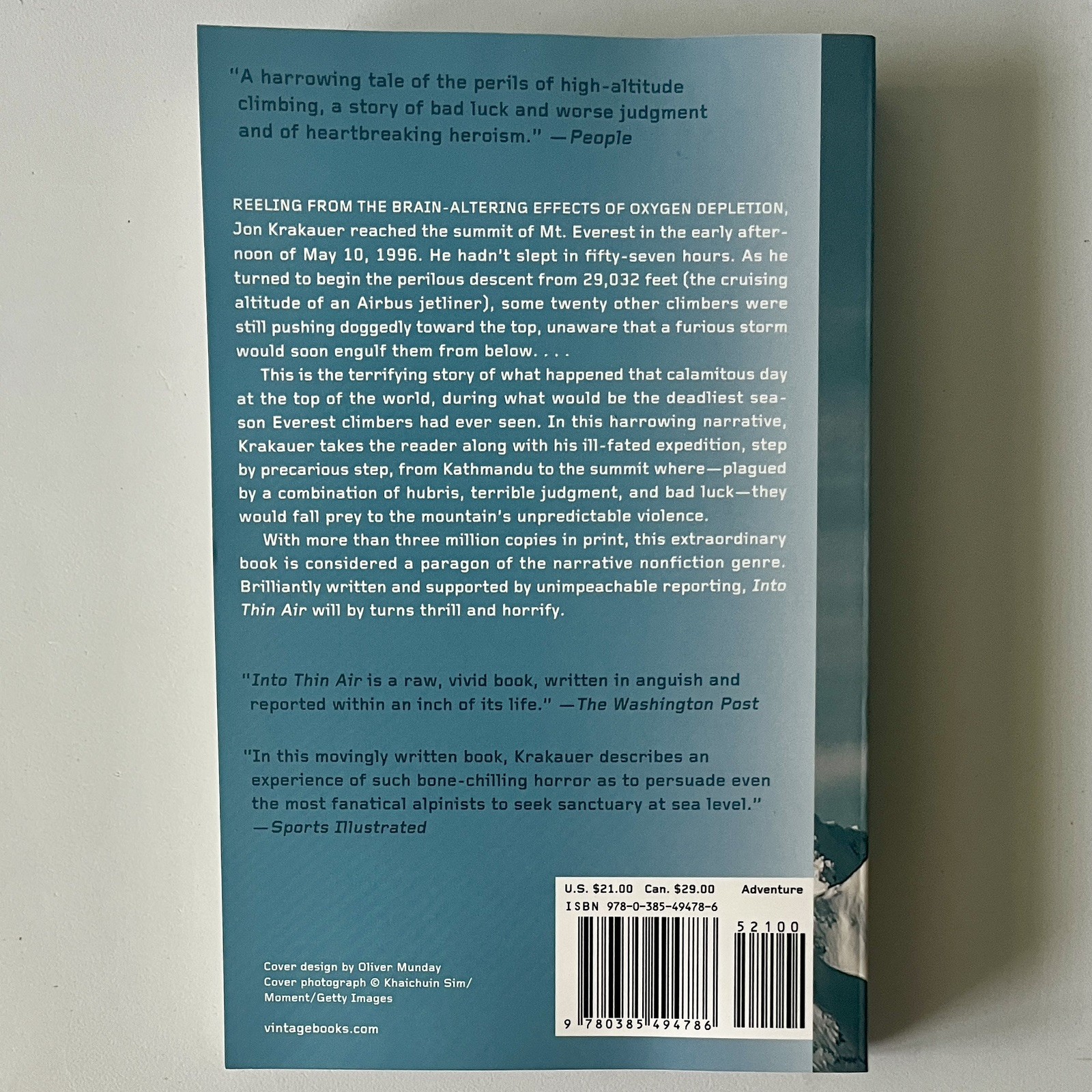 Signed 2026 Edition/30th Anniversary of Into Thin Air by Jon Krakauer
