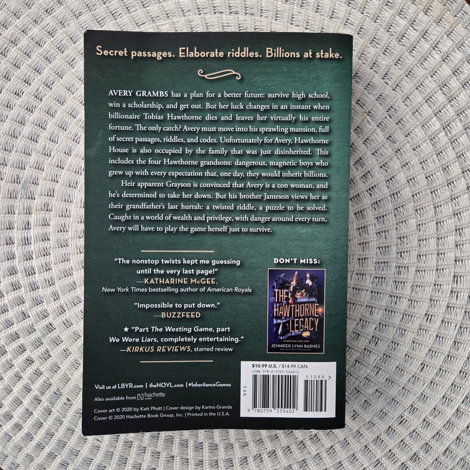 The Inheritance Games Novel – Paperback By Barnes, Jennifer Lynn – VERY GOOD