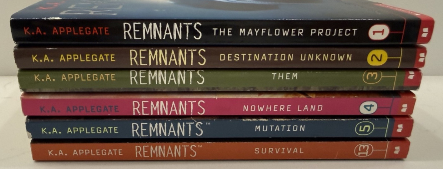 Lot of 6 Vtg KA Applegate REMNANTS ppbs #1-5 + 13 (Animorphs) 4 are 1st print