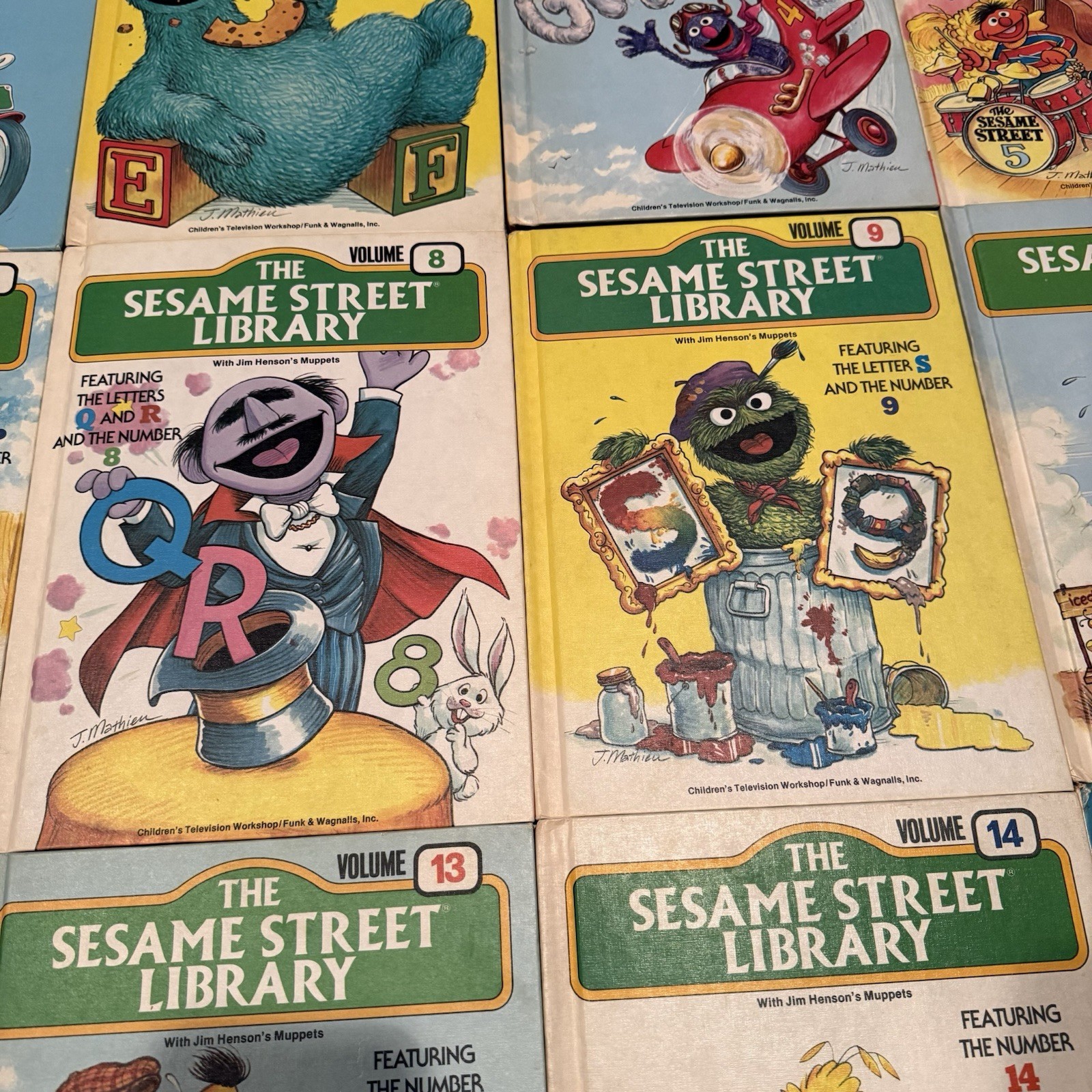 Vintage Sesame Street Library Books Set Vol 1–15 CTW Funk Wagnalls 1970s