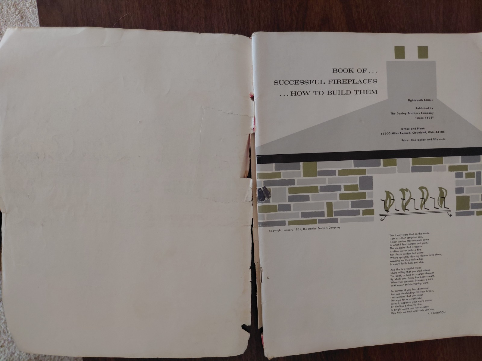 VTG Book Of Successful Fireplaces How To Build Them 1965 18th Edition Donley