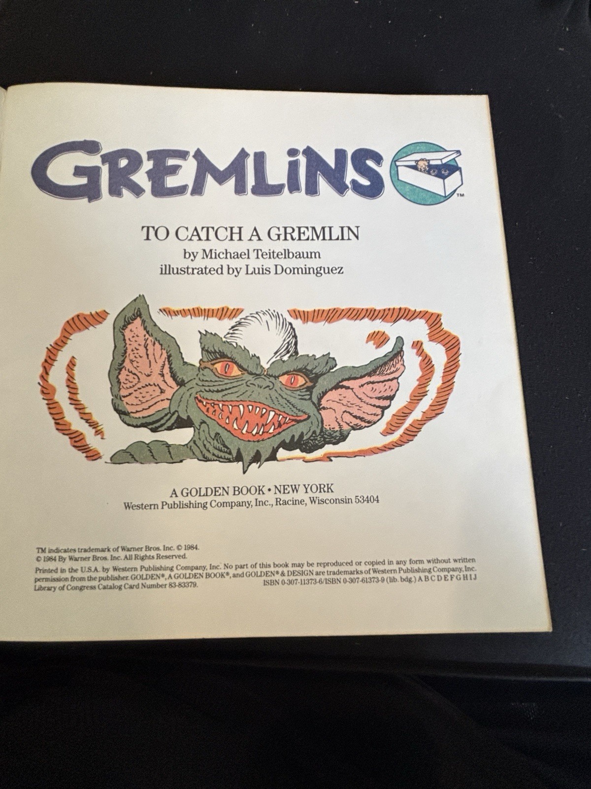 Gremlins Golden Book To Catch A Gremlin VTG 1984 Warner Bros Storybook Gizmo HTF