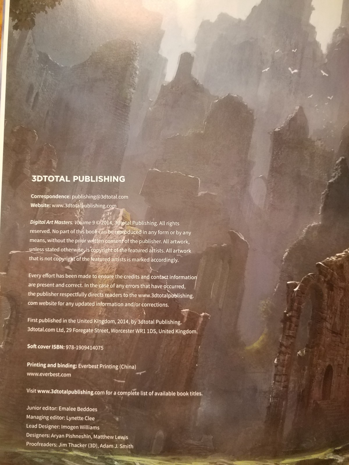 Digital Art Masters: Volume 9 Foreword Dan Crossland 3DTotal Publishing 2014 VG+