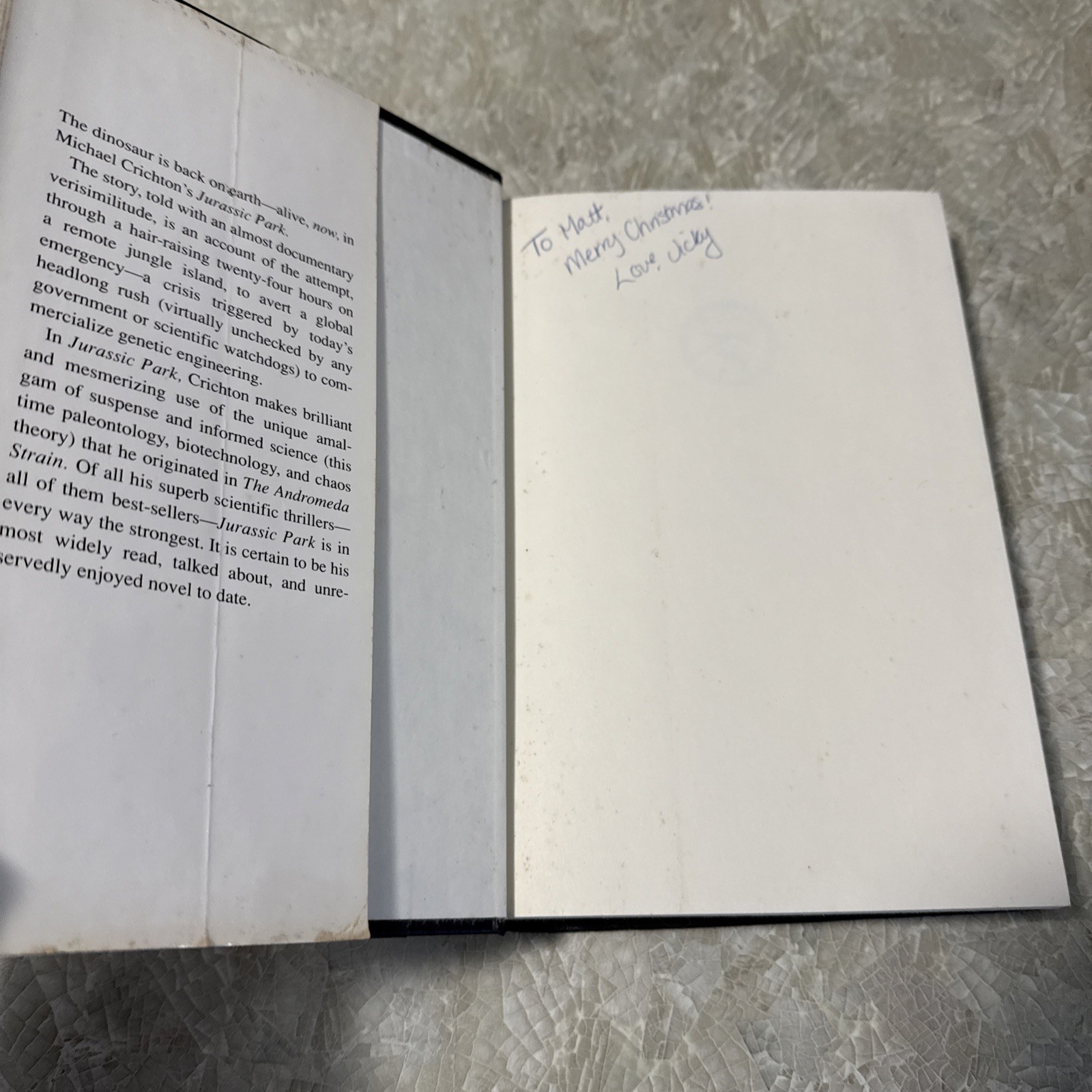 1990 Michael Crichton’s JURASSIC PARK Black Hardcover Borzoi Knopf No Barcode