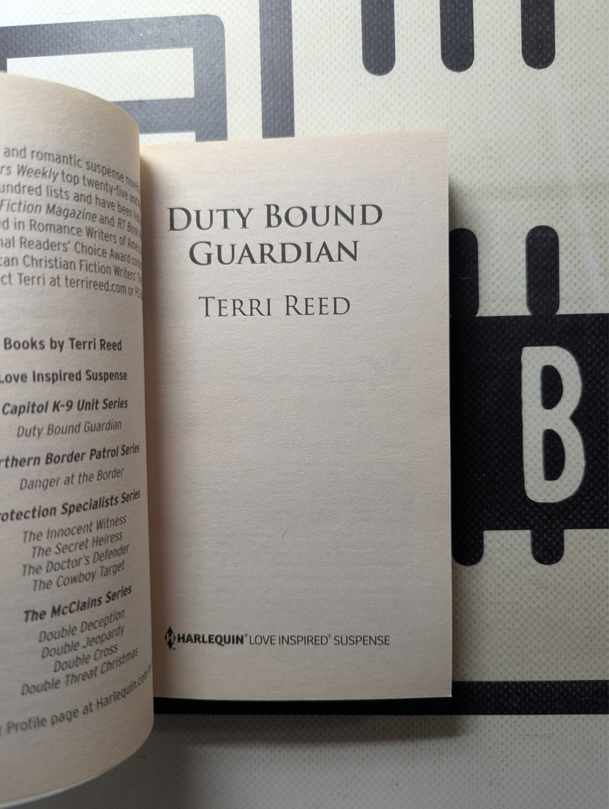 Duty Bound Guardian by Terri Reed 2015 Paperback Love-Inspired Suspense Romance