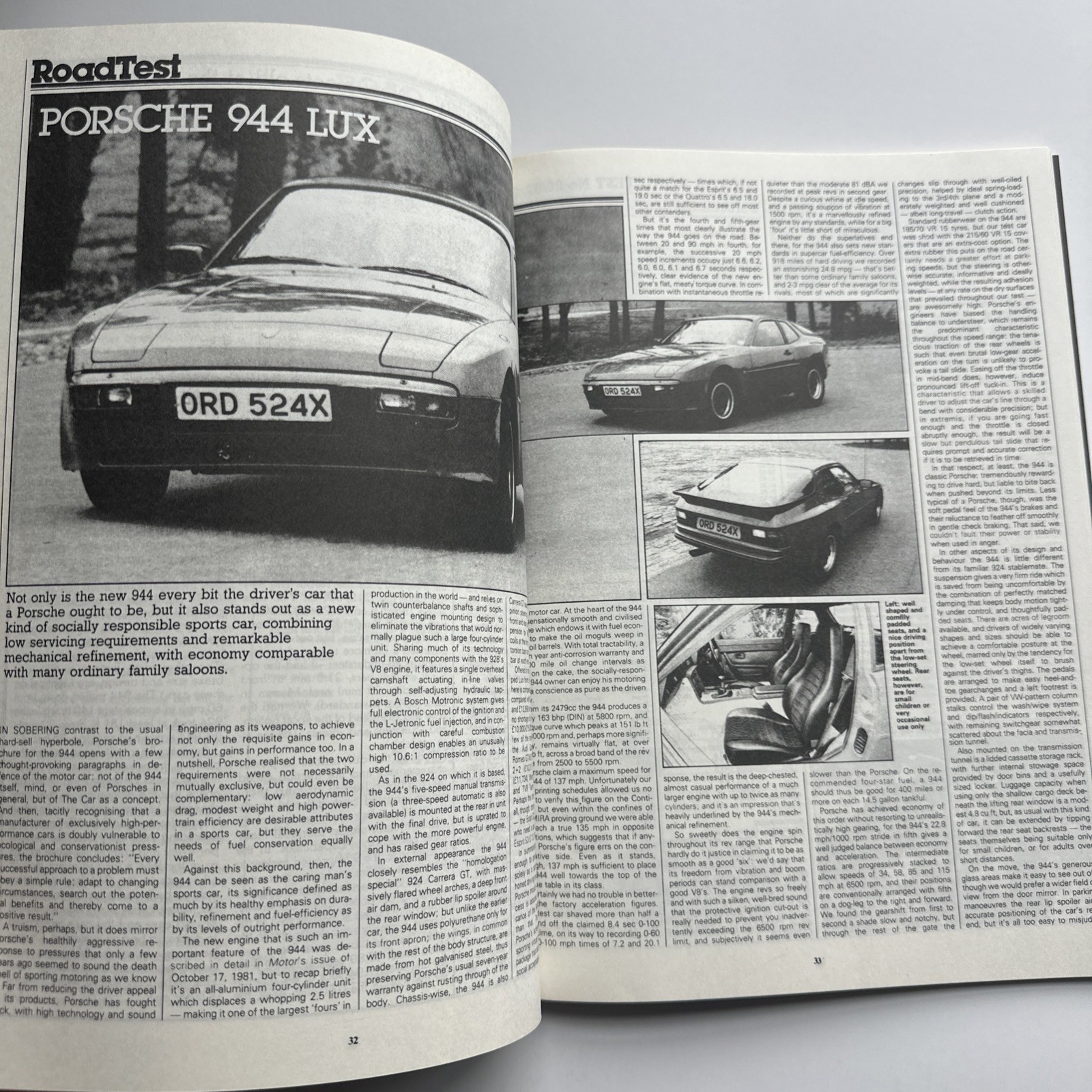 RARE Porsche 944: 1981-1985 by Brooklands Books UK. Specs, Road & Driving Tests