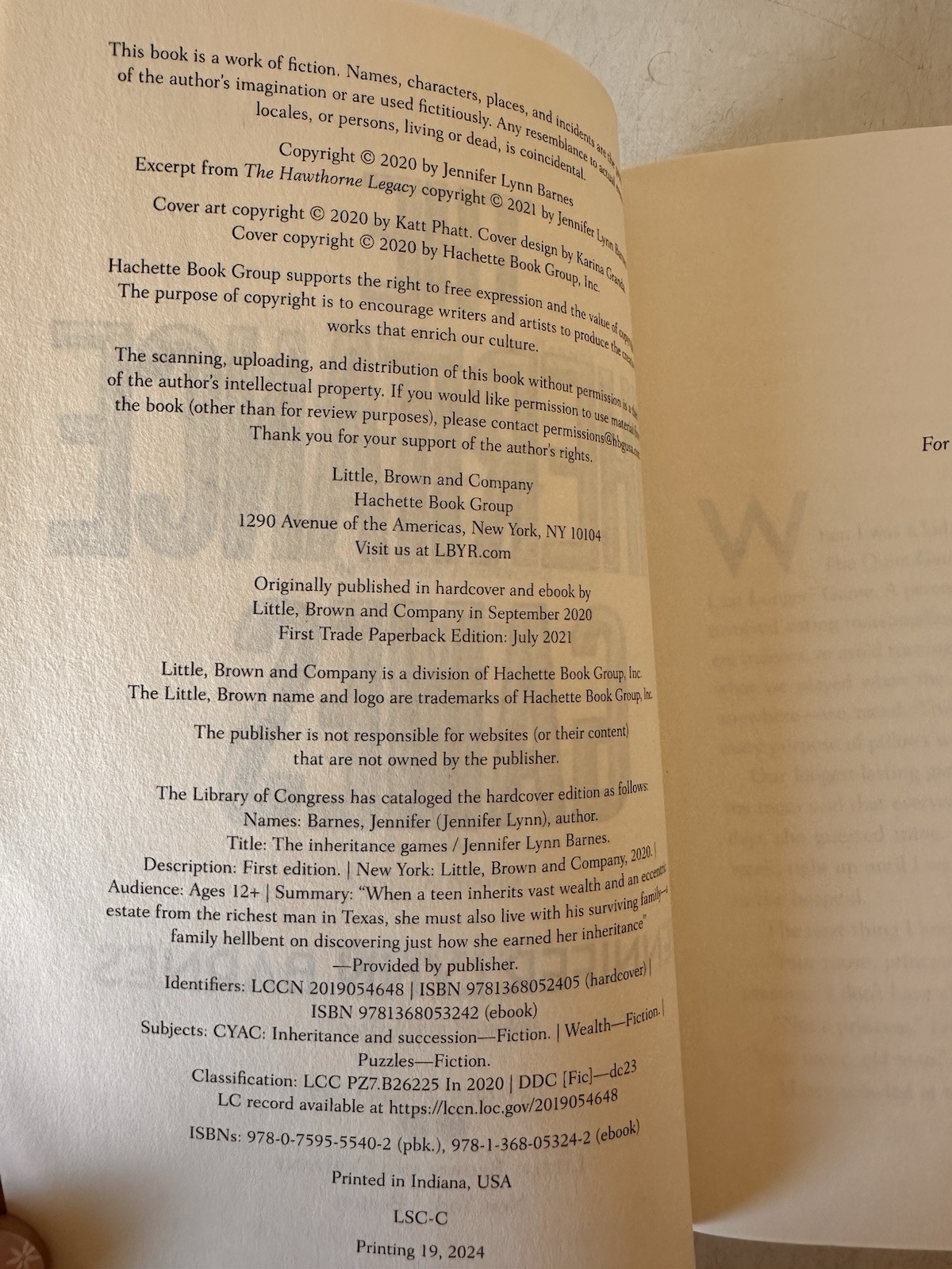 The Inheritance Games – Paperback By Barnes, Jennifer Lynn – GOOD