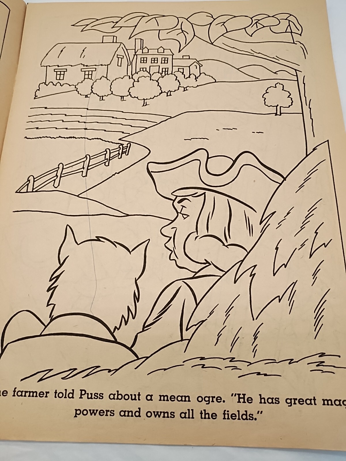 *16 Pages Used*1970s Puss In Boots Giant Coloring Book