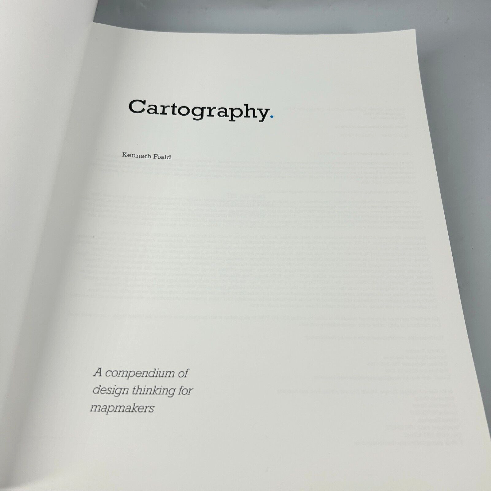 Cartography by Kenneth Field 2018 Trade Paperback