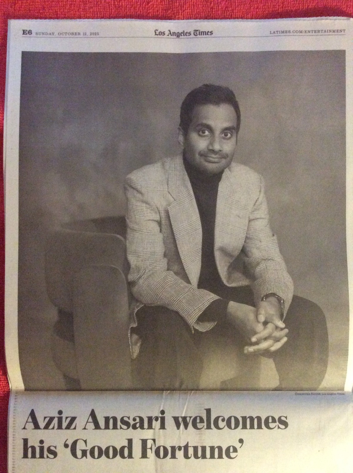 LA TIMES ENTERTAINMENT SECTION OCTOBER 12 2025 CYNDI LAUPER AZIZ ANSARI