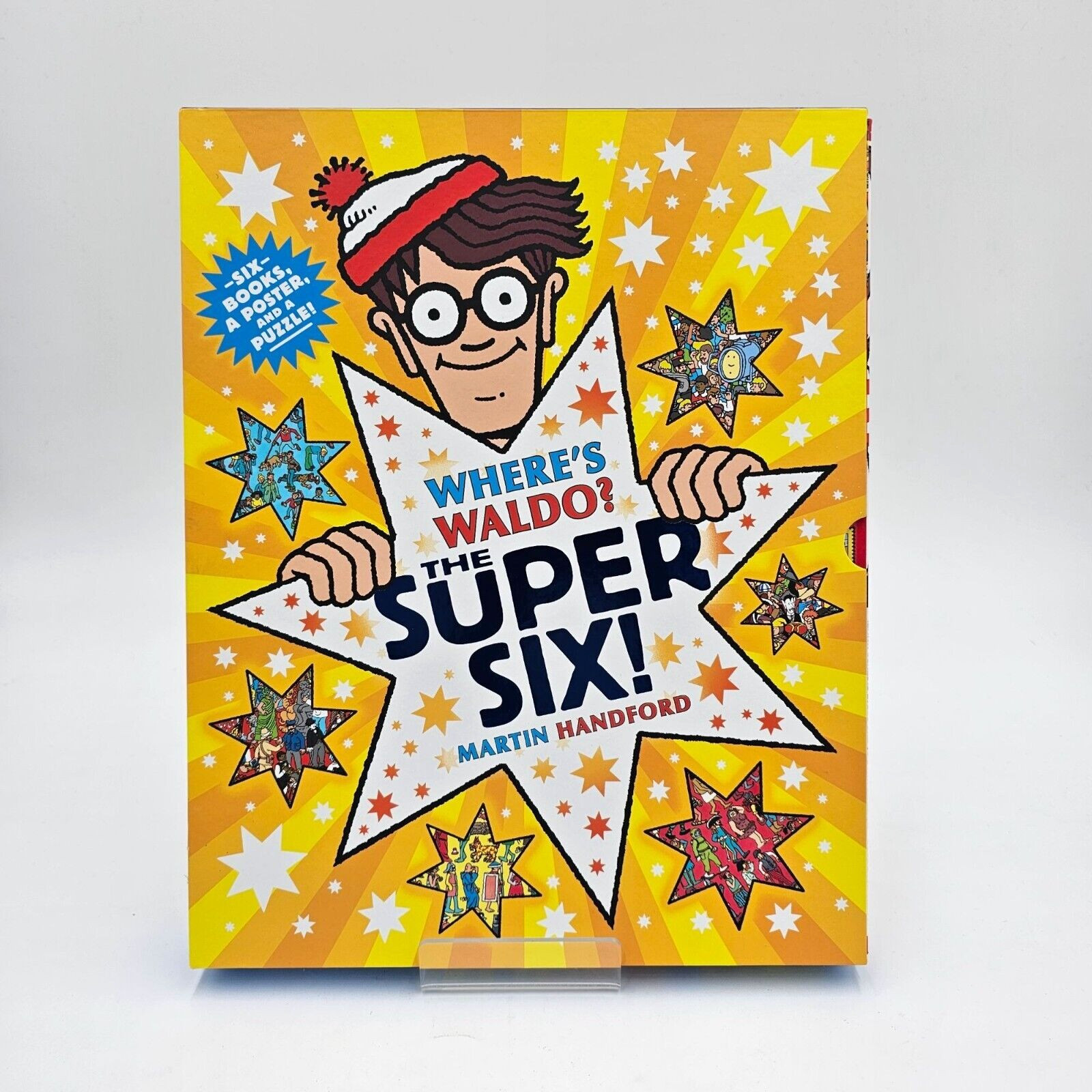 Wheres Waldo? The Super Six! Boxed Set Of 6 Books Poster & 80-Piece Puzzle – LN