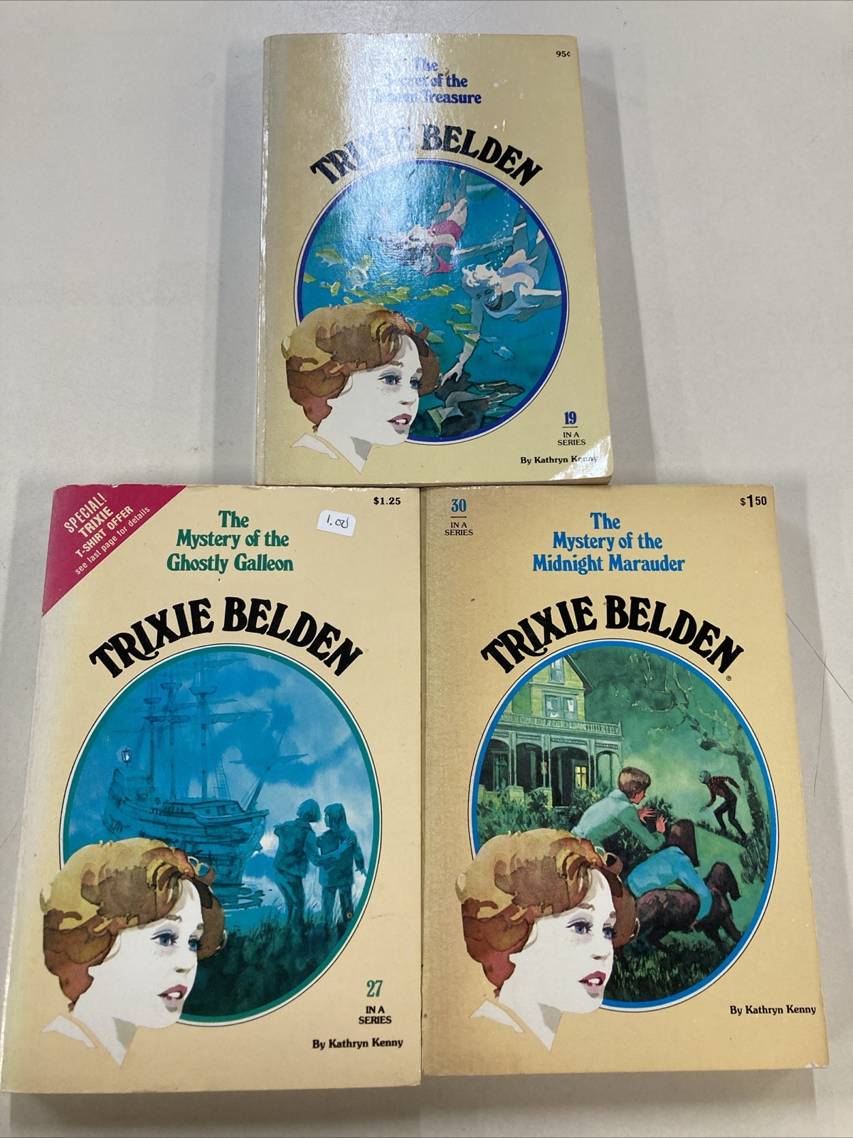 Trixie Belden Volumes 19, 27 & 30 SC Kathleen Kennny 1980s Golden Press Good