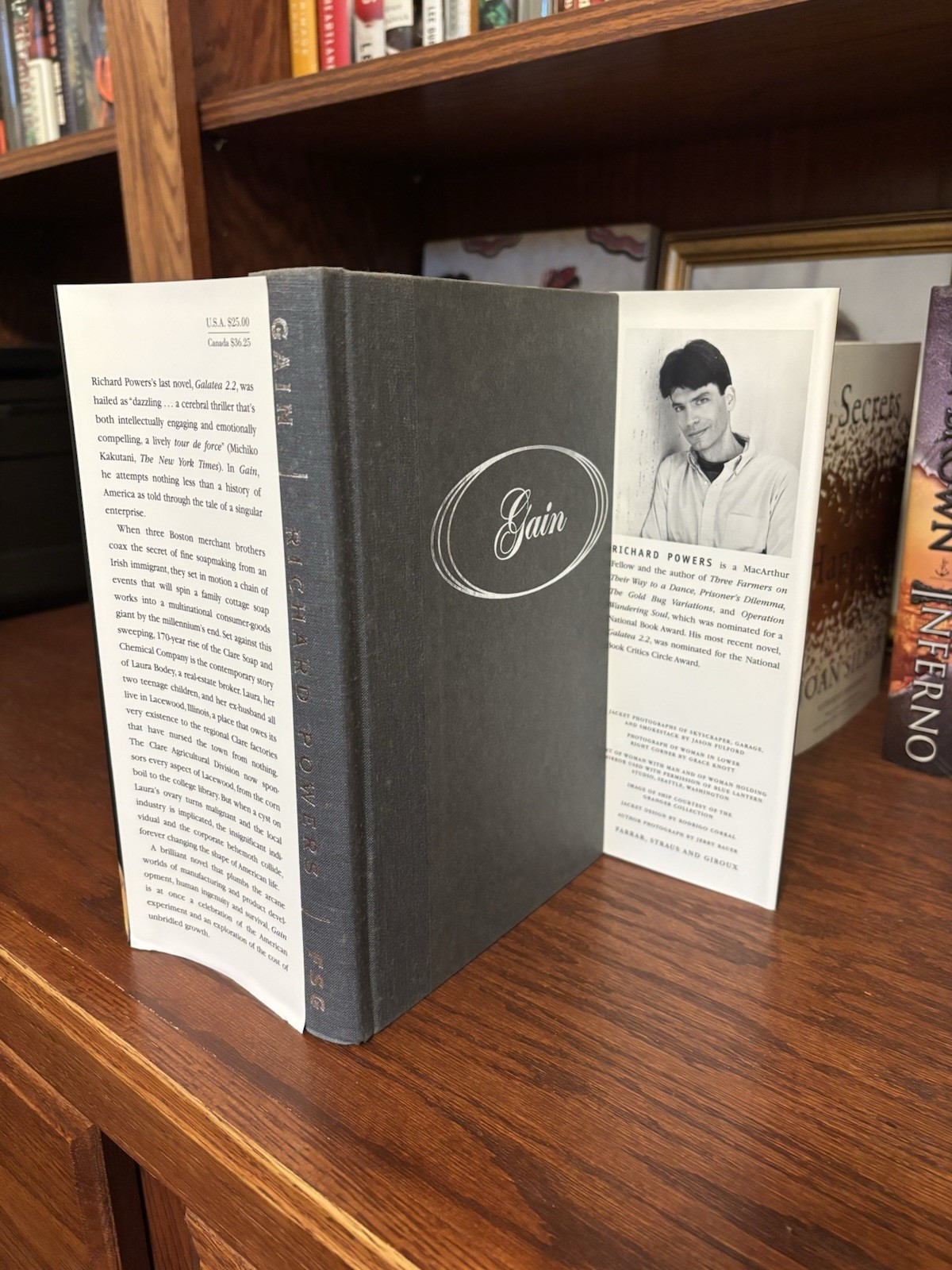 Gain Richard Powers. 1st HC Ptg. FSG 1998. Fine- copy Unread