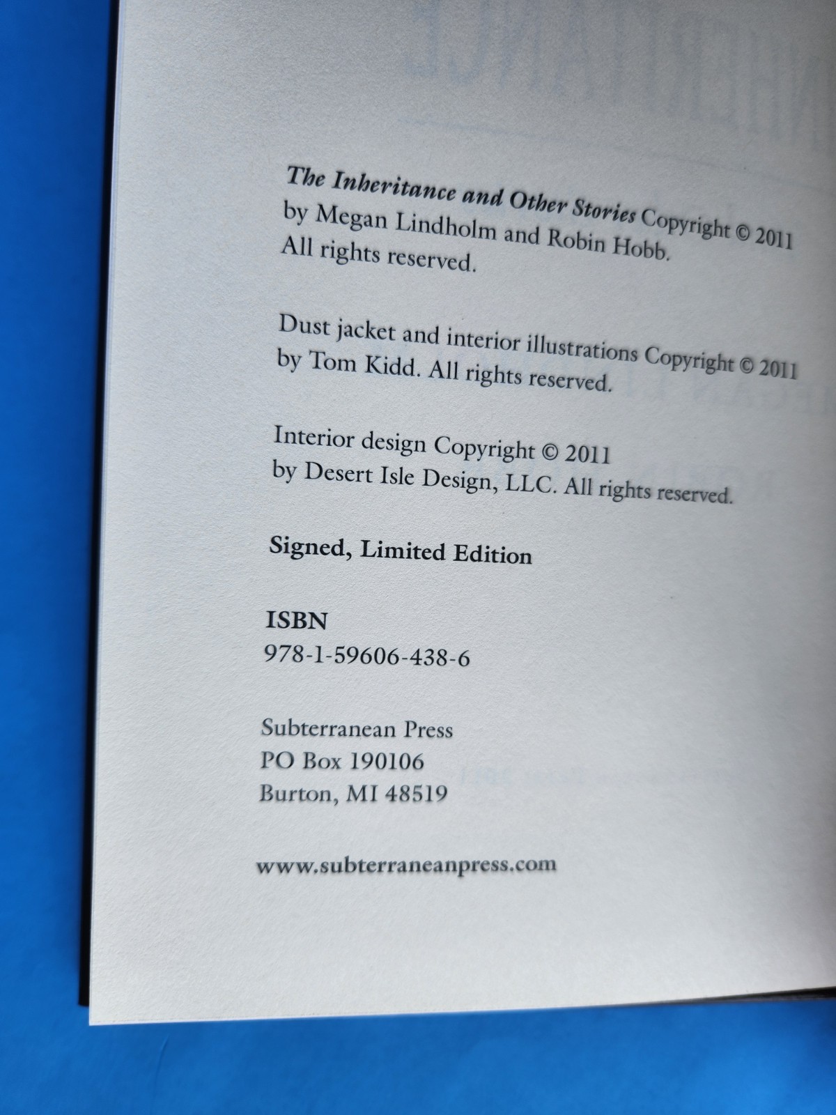 THE INHERITANCE AND OTHER STORIES Robin Hobb Subterranean Deluxe Limited #144