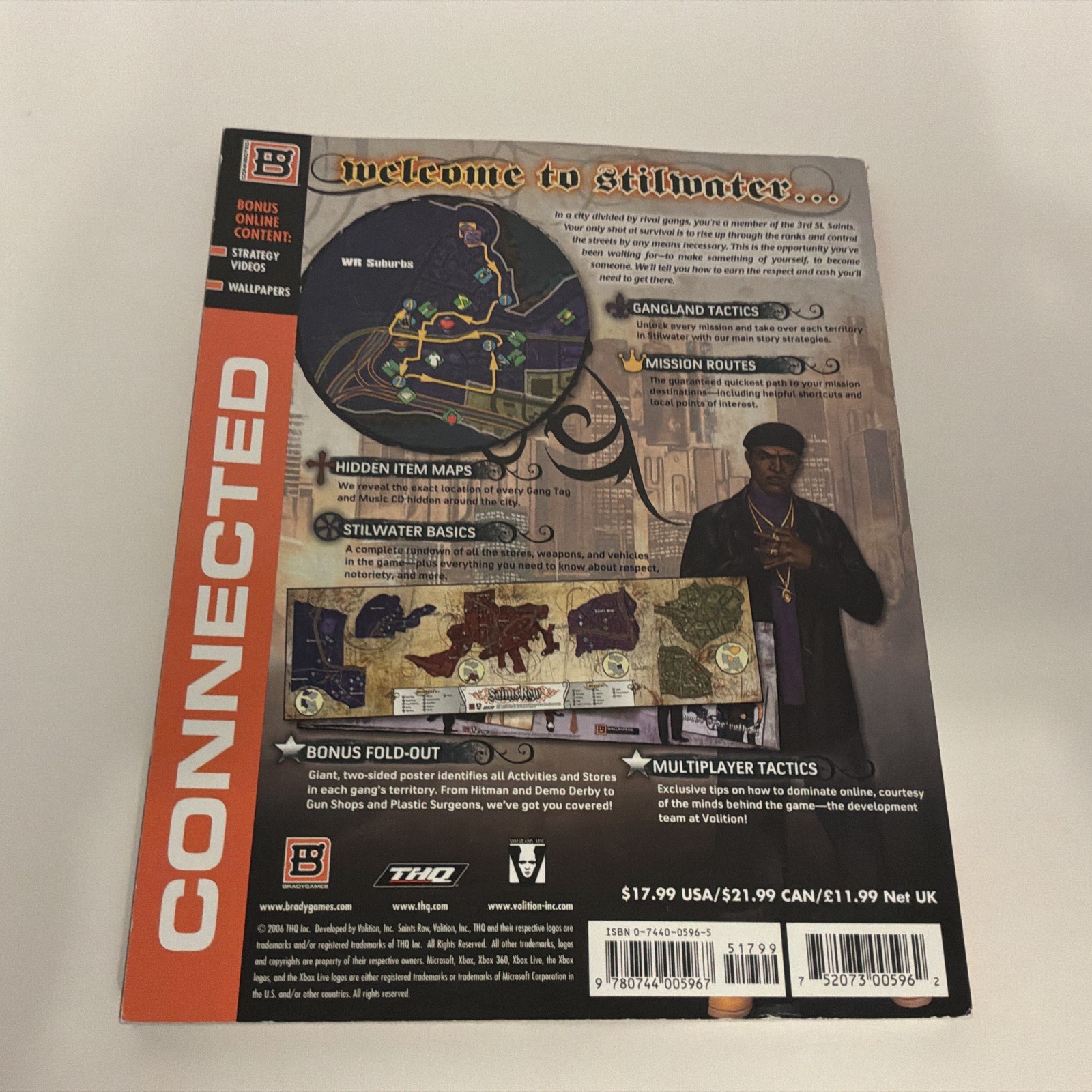 Saints Row Official Strategy Guide Brady Games Xbox 360 THQ w/ Map