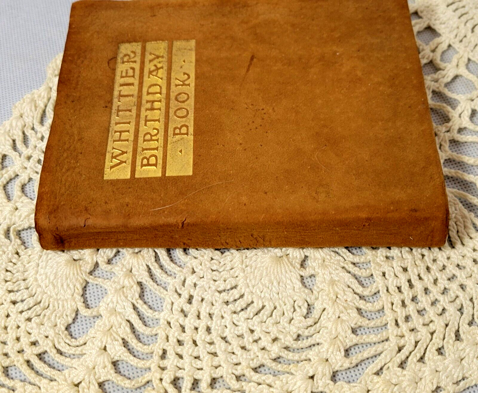 Whittier Birthday Book (1910, Suede Cover) Unmarked Pages