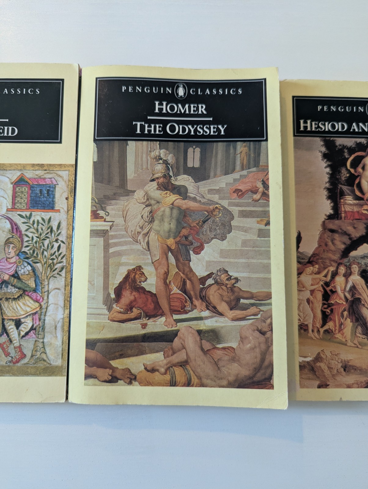 Lot of 3 Vintage Penguin Classics Books Homer Virgil Hesiod Greek Roman