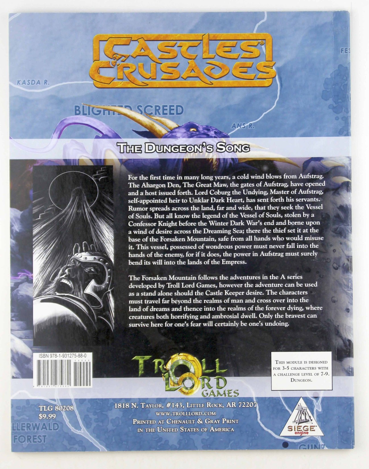 Castles & Crusades A8 Forsaken Mountain Davis Chenault Troll Lord Games