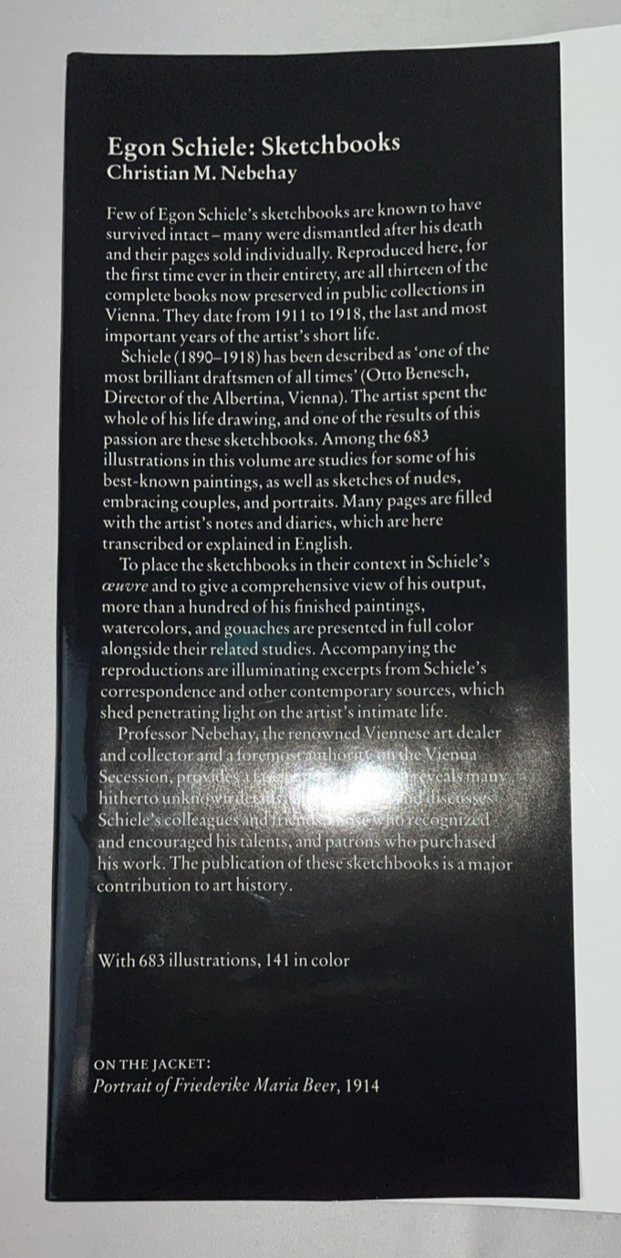 Egon Schiele Sketch Books Christian M. Nebehay 1989 Rizzoli 1st Edition HC/DJ