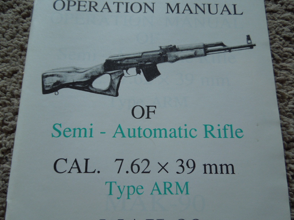 Mak-90 AK-47 7.62x39mm Type ARM Rifle Book 35 Pages NEW