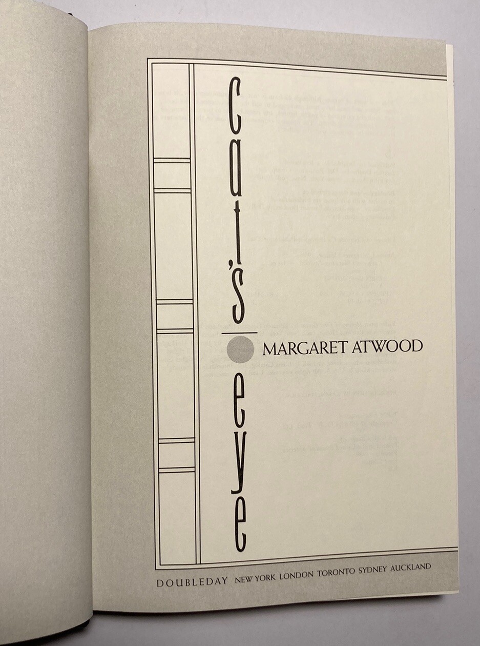 “Cat’s Eye” MARGARET ATWOOD 1st edition 1st print 1989 HARDCOVER Doubleday DJ