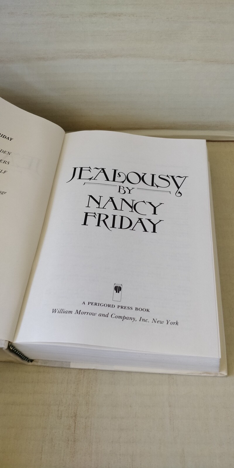 Jealousy by Nancy Friday 1st Edition 1985 Hardcover Dust Jacket