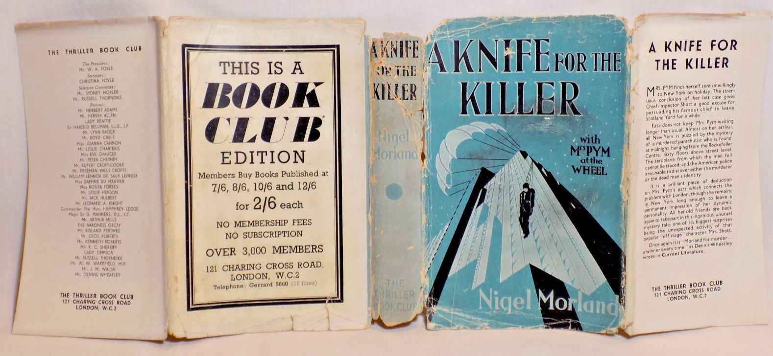 A Knife for the Killer by Nigel Morland, 1940 BC, HCDJ, Vintage Mrs. Pym Mystery