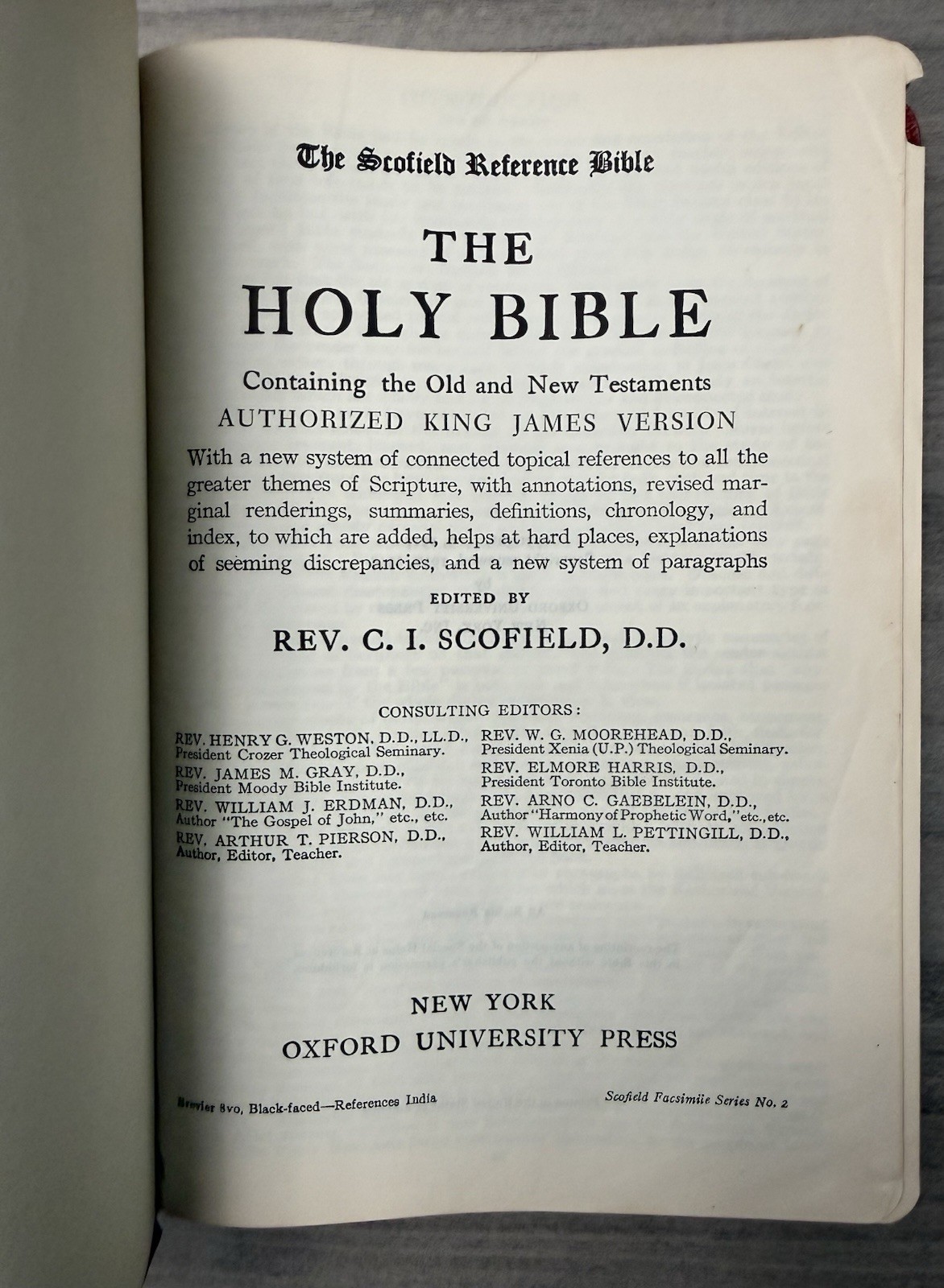 Oxford KJV Scofield Reference Bible 1945 Red Hand Grained MOROCCO Leather 187X