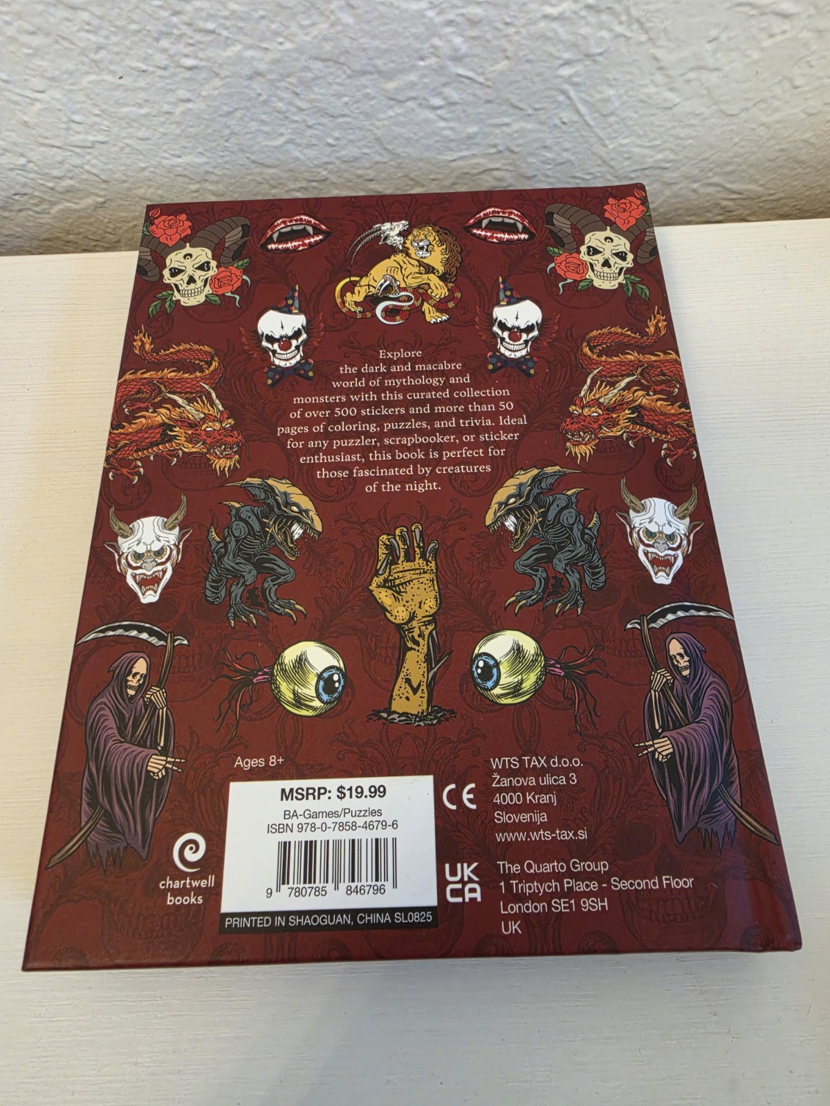 Chartwell Books Monsters, Mayhem & Myths Sticker Book Hardcover 500+ Stickers 8…
