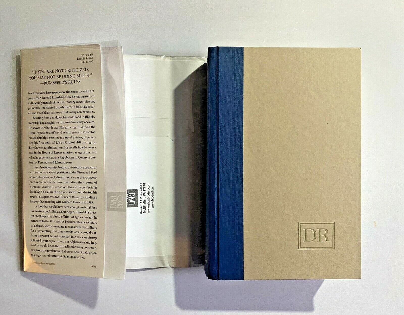 Donald Rumsfeld JSA COA Authenticated SIGNED Memoir – Autograph