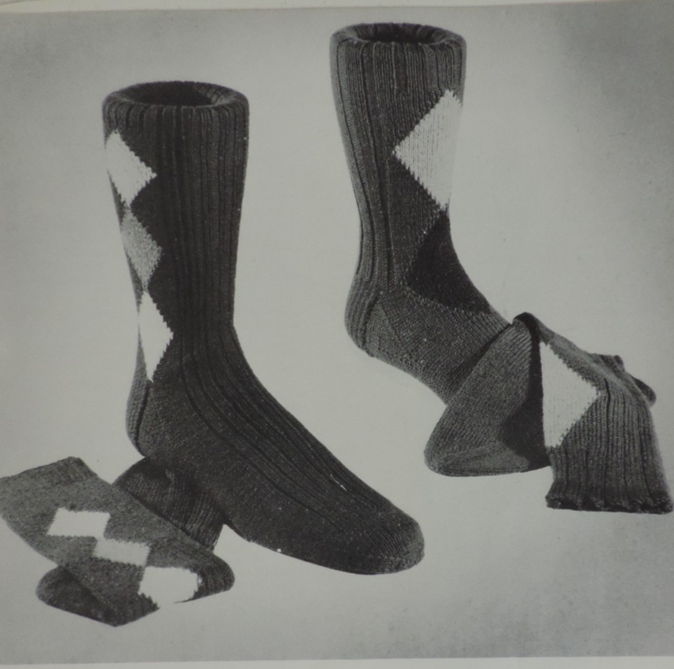 2 Knitting Socks Magazines #20/#340 Women/Men/Child Slippers/Sweater 1950s