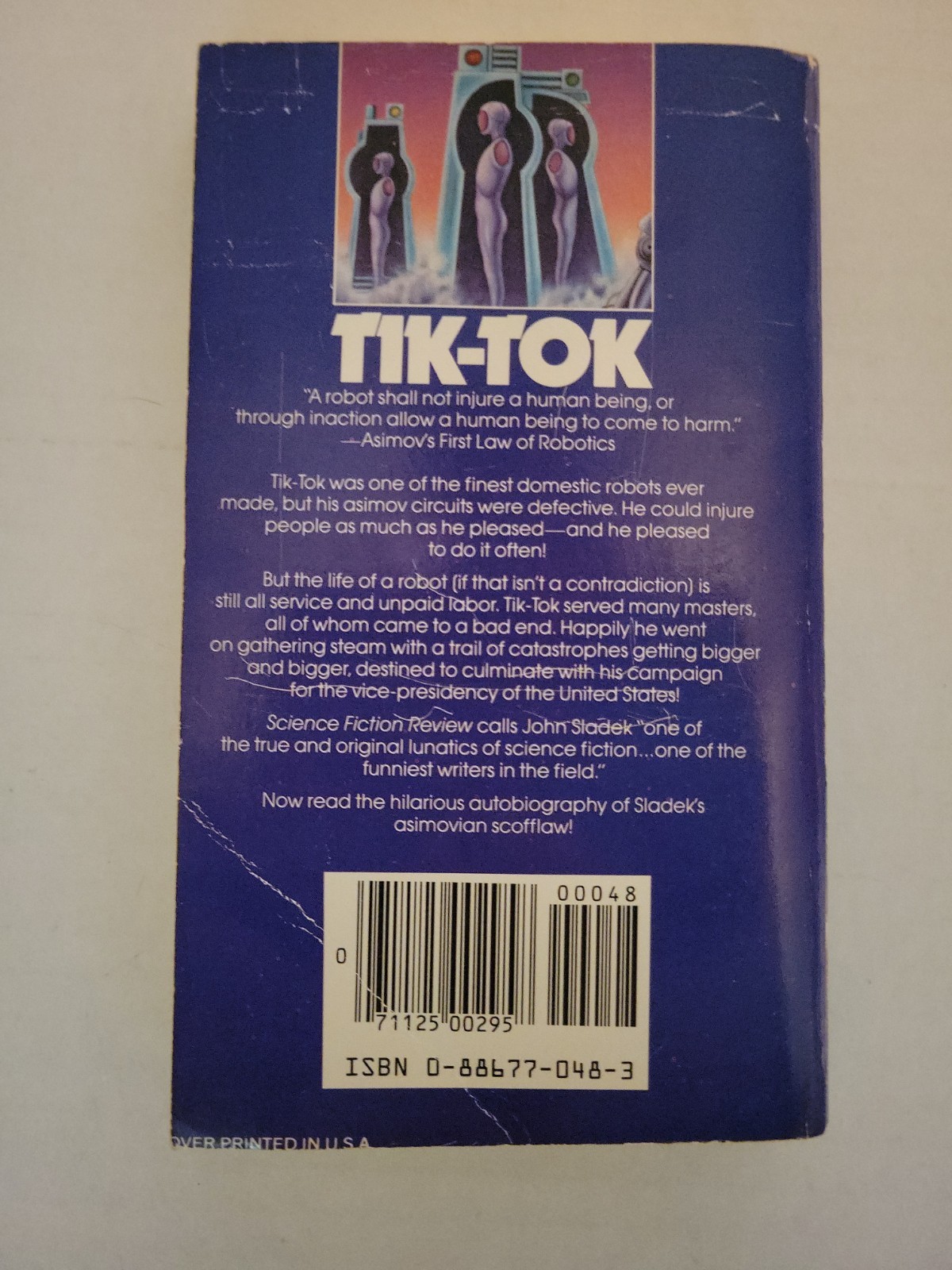 Tik-Tok by John Sladek. 1983 Daw 1st Print. Dark Comedy Sci-fi Paperback