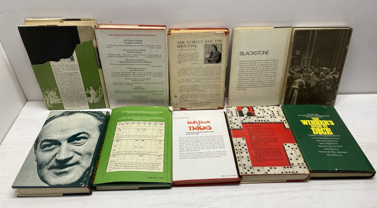 Poker,Dice,Card games Books Lot of 10 HC,DJ