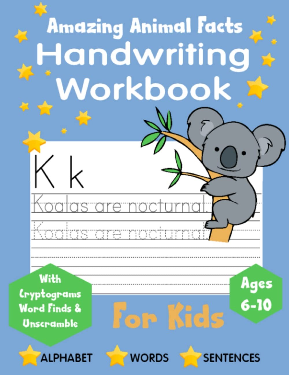 Handwriting Practice Book for Kids -Animal Facts- Ages 6 and up, Printing an…