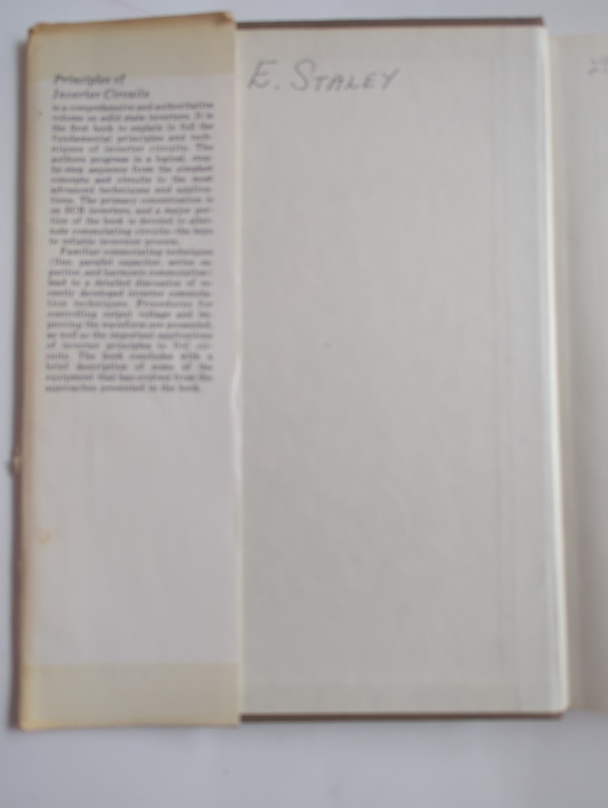 Principles of inverter circuits Bedford, B. D. Hoft, R. G. HC DJ Vtg 1964