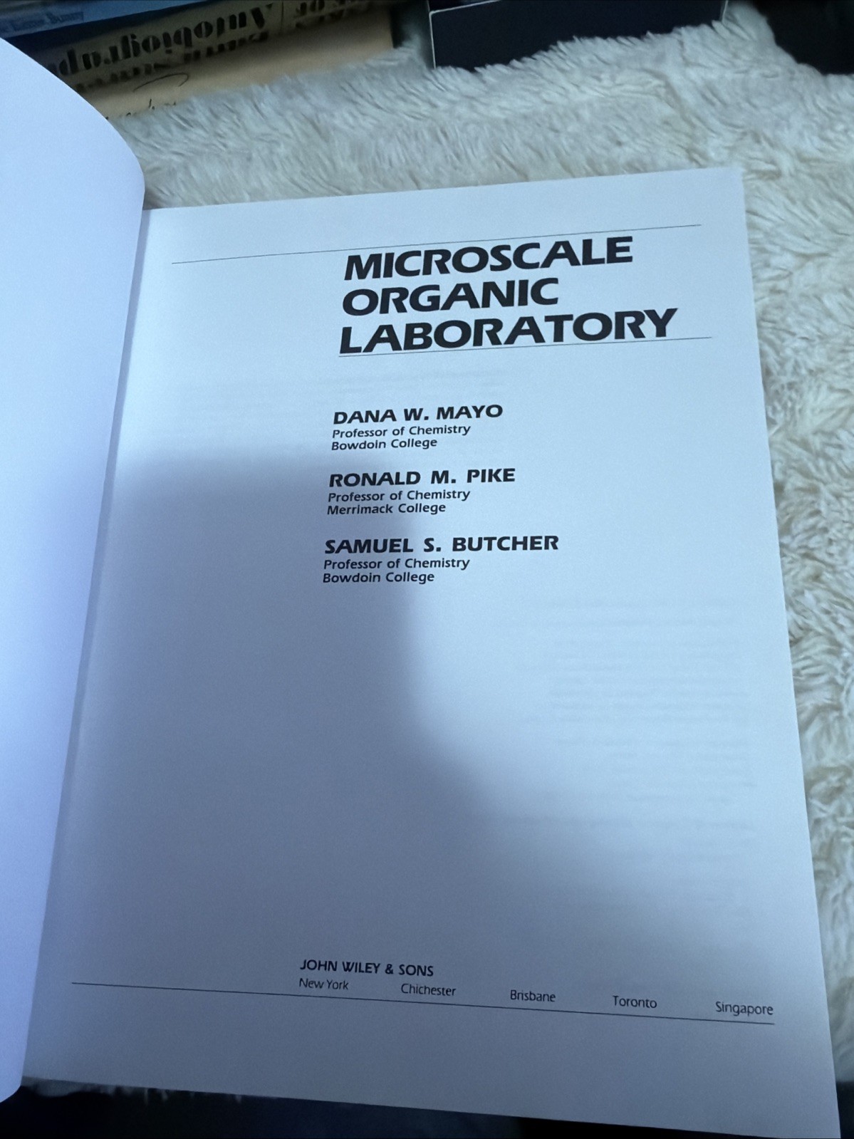 Microscale Organic Laboratory D. W., Butcher, Samuel S., Pike, Ro