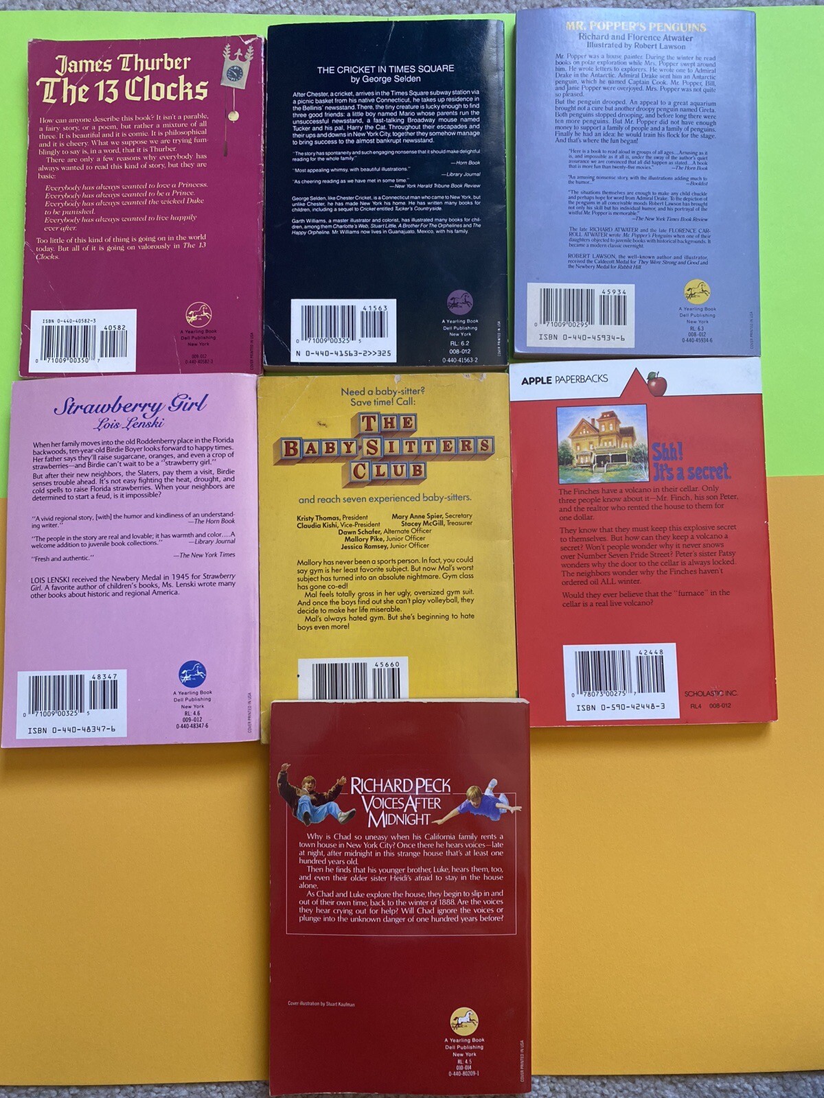 Vintage 80s/90s Dell Yearling Lot/ 7 Children’s Paperbacks 13 Clocks/Cricket