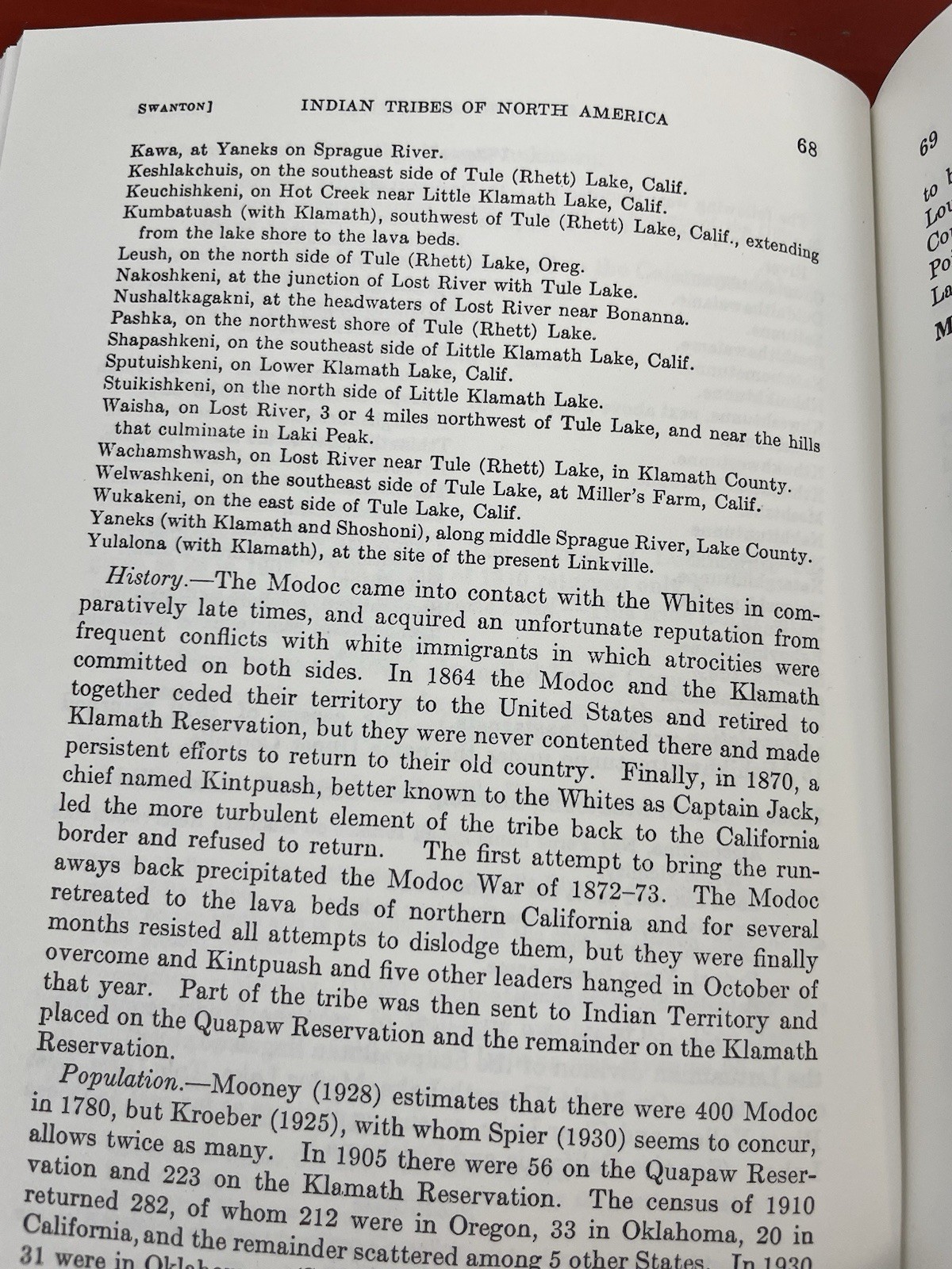 Indian Tribes of Washington, Oregon & Idaho by John Reed Swanton PB Ye Galleon