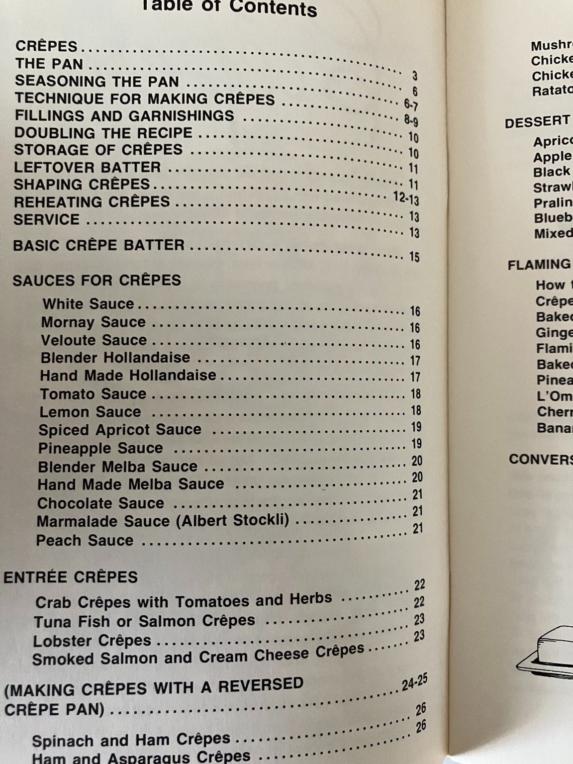 Crêpes & Flaming Desserts Irena Chalmers 1976 Cookbook French Cuisine Potpourri