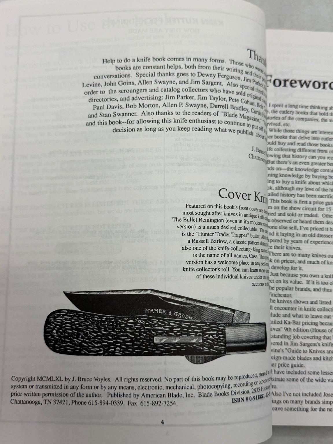 Antique Knives Price Guide J. Bruce Voyles 1990 American Blade Collectors