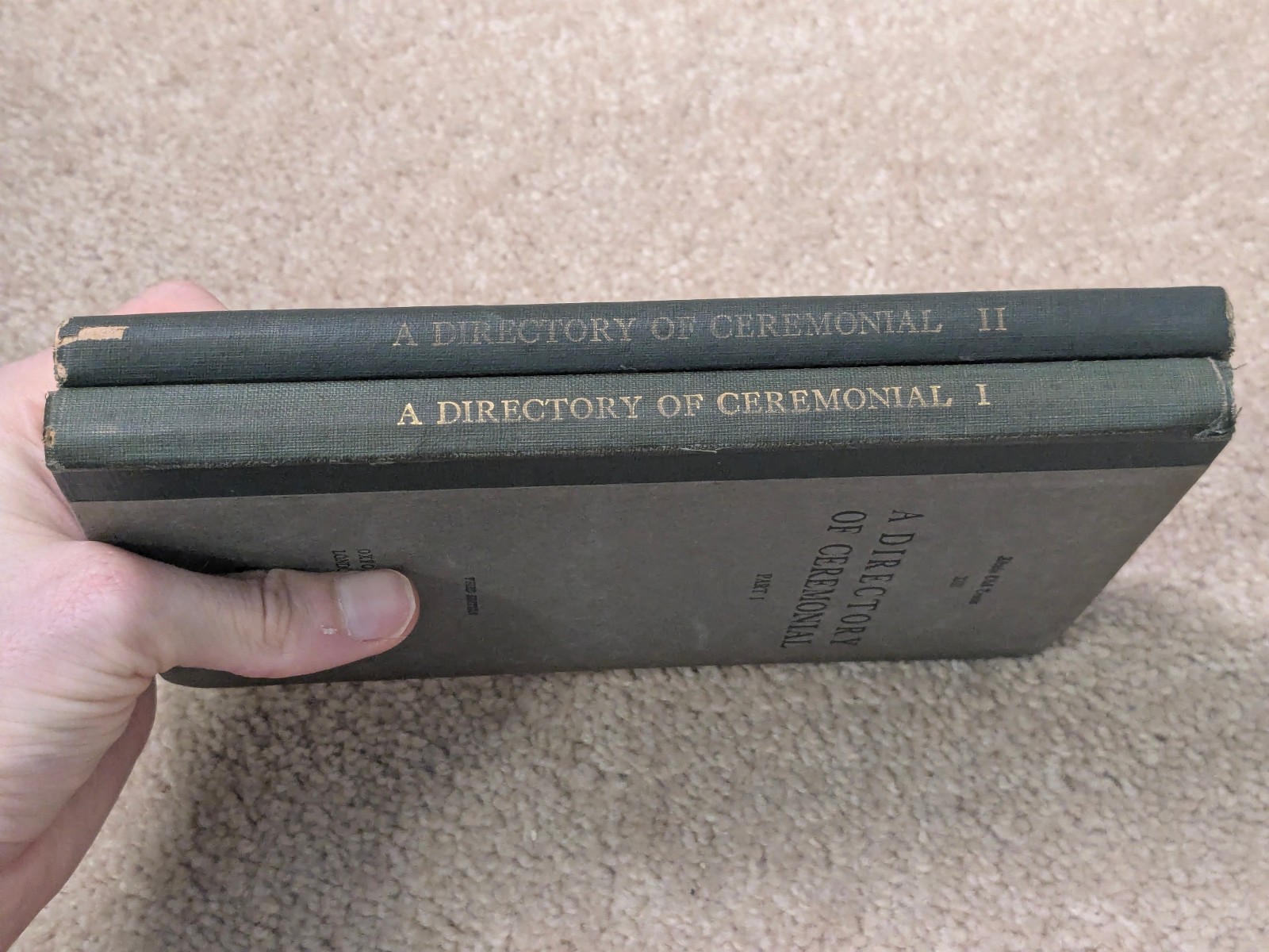 A DIRECTORY OF CEREMONIAL, Parts I – II, OXFORD UNIVERSITY PRESS London 1931