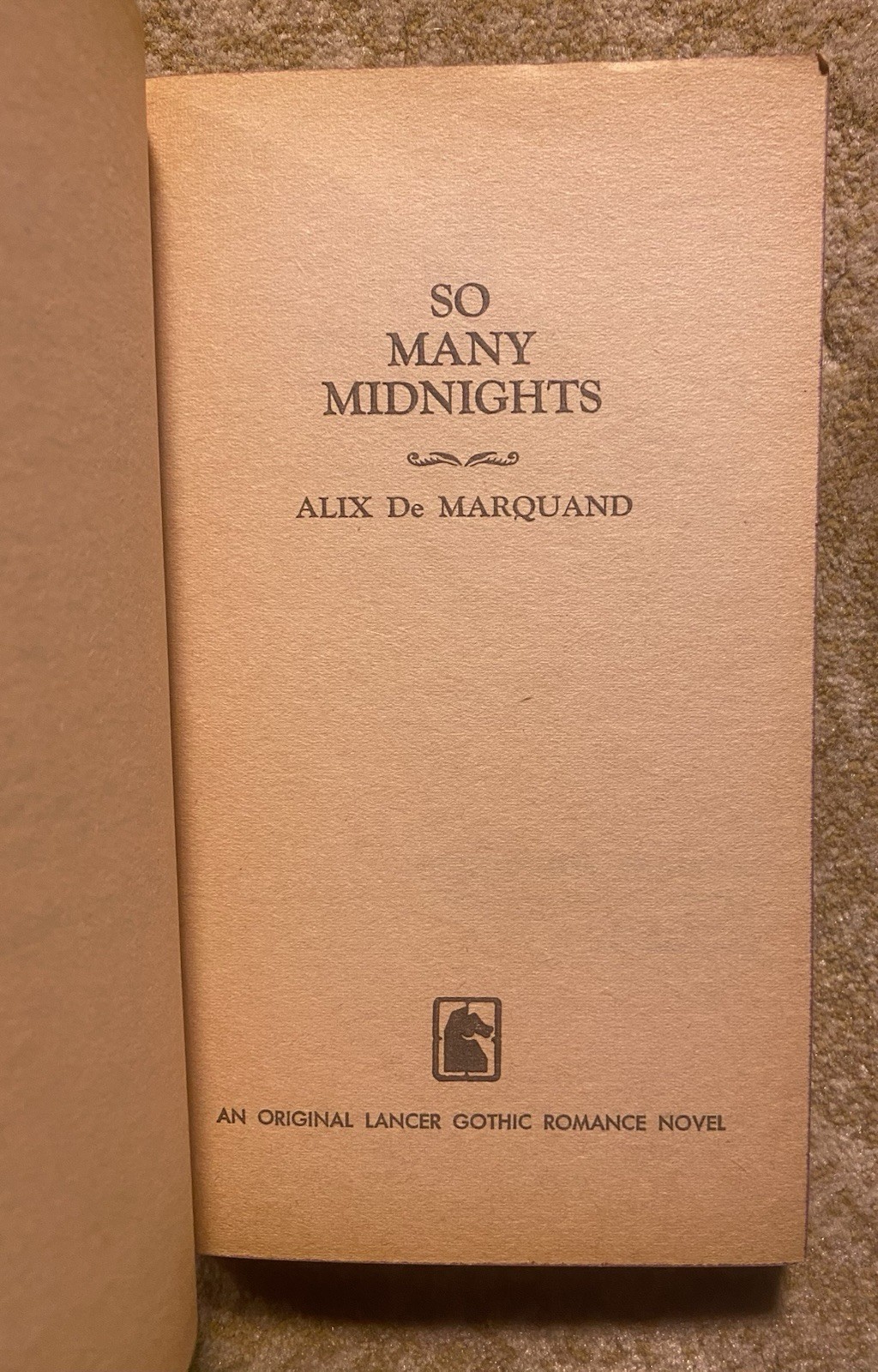 So Many Midnights | First Edition | 1966 | Alix de Marquand | Gothic Novel | SC