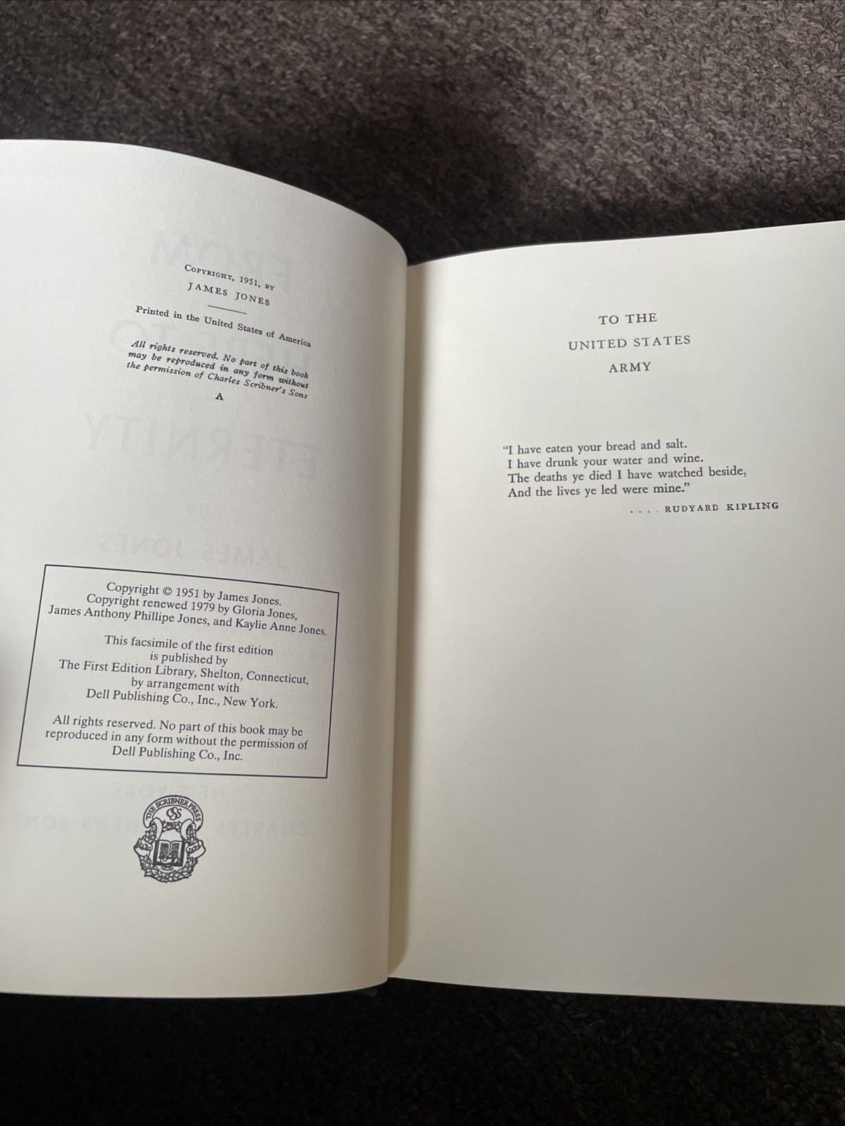 JAMES JONES FROM HERE TO ETERNITY The First Edition Library