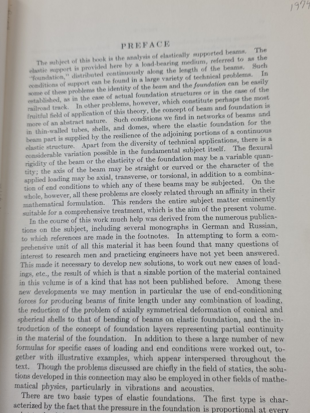 Beams on Elastic Foundation: Theory W/ Application By M. Hetenyi 1974